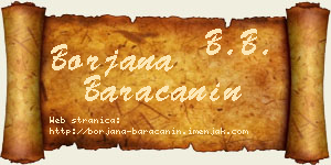 Borjana Baračanin vizit kartica